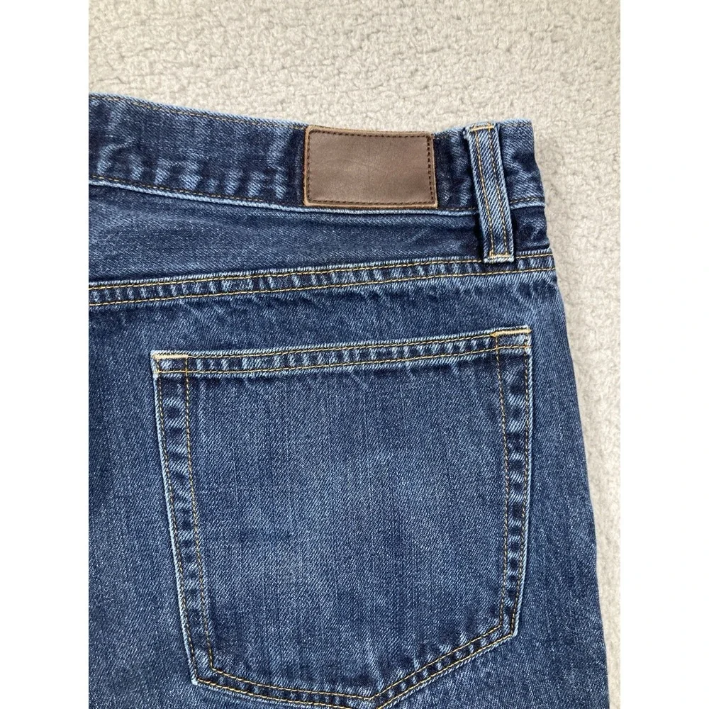 J Crew Jeans Mens 33x32‎ (32x30) Blue The Bleecker Straight Medium Wash Denim